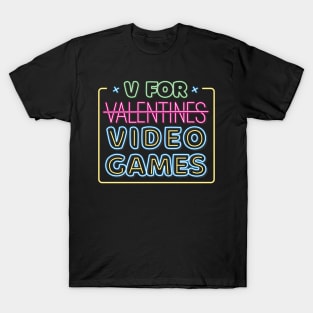 V Is for Victory: Neon Video Game Fun! T-Shirt